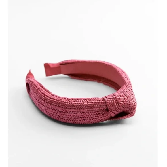 Zara knotted headband ZARA VEGAN LEATHER KNOTTED HEADBAND BLACK NWOT | eBay main image 3